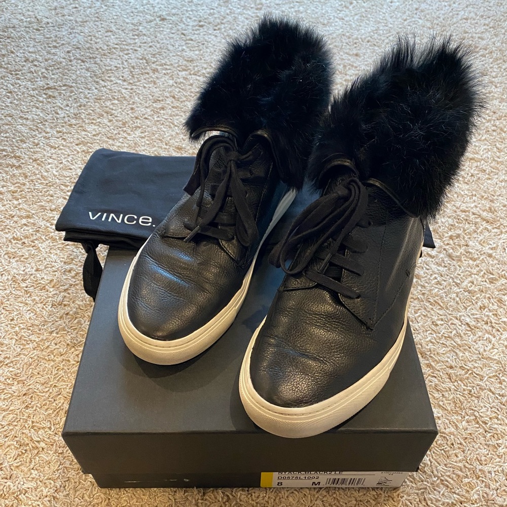 Vince Sneaker with Rabbit Fur Trim